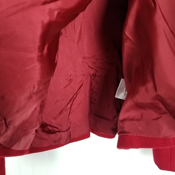 Tory Burch Callum Military Double Breasted Pea Coat Wool Blend Gold Star Red 10 - Picture 7 of 8